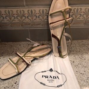 Prada fun flat sandals size 8